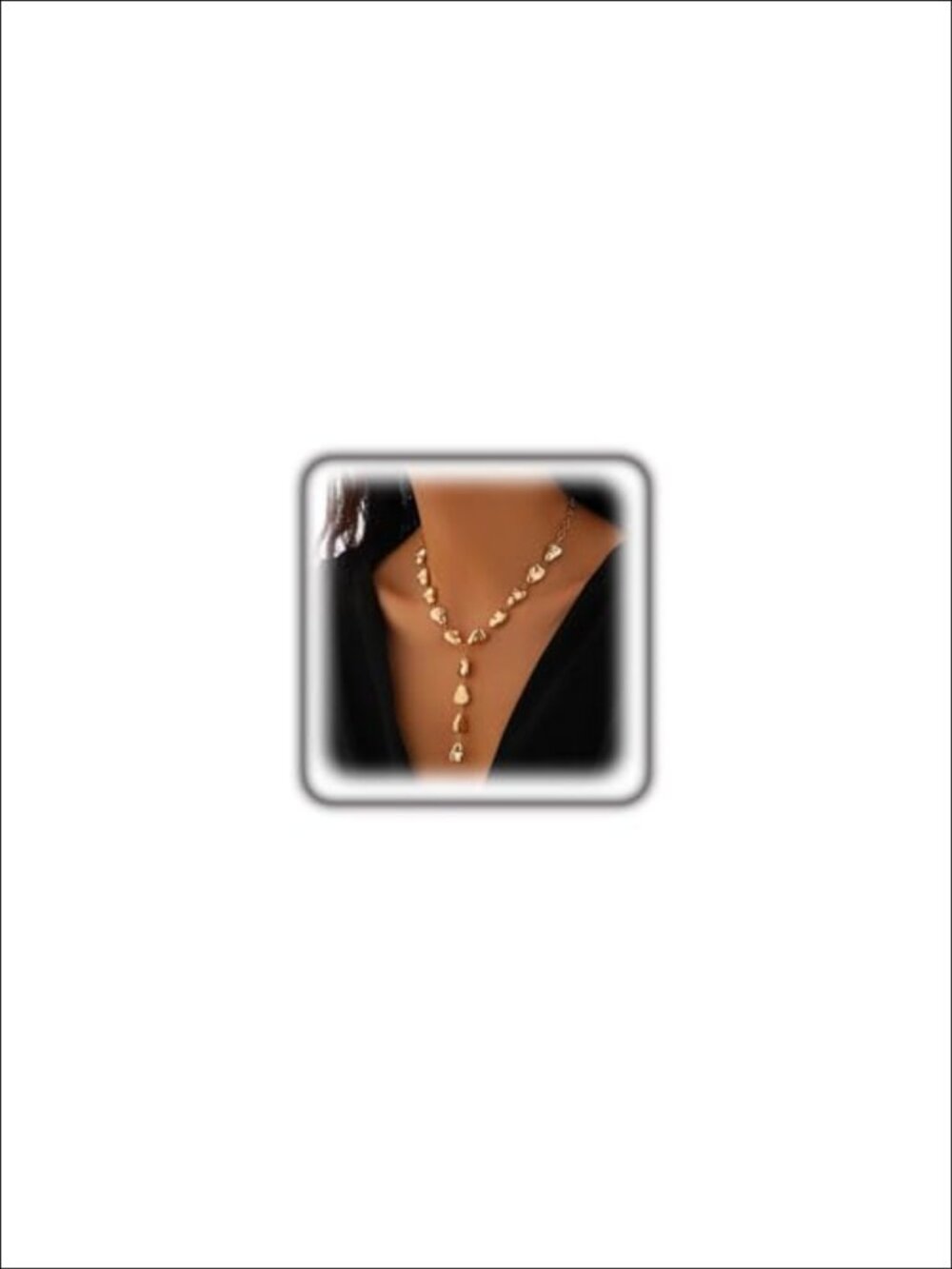 Baroque Irregular Y Drop Pendant Necklace Boho Statement Choker